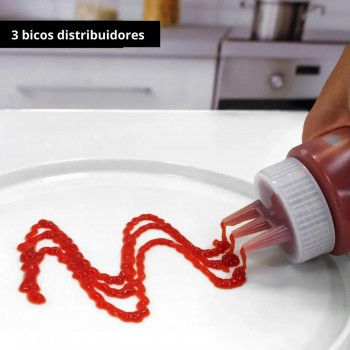 Bisnaga de Plástico 600mL Plasduran Bico Triplo