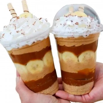 Copo Plástico Descartável com Tampa Bolha 440mL Plastilânia com 20un.