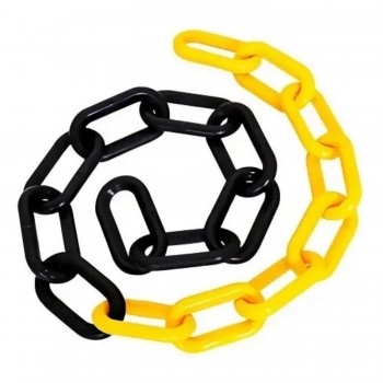 Corrente Plástica 5mm Amarela e Preta Delta com 10m