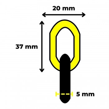 Corrente Plástica 5mm Amarela e Preta Delta com 10m