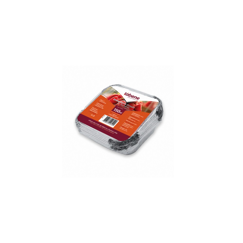 Marmitex de Alumínio 150mL Vabene c/ Tampa PET com 12 unid.
