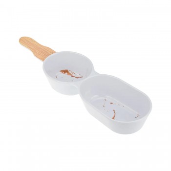 Travessa de Melamina Dupla 36x10cm Weck Marmorizada