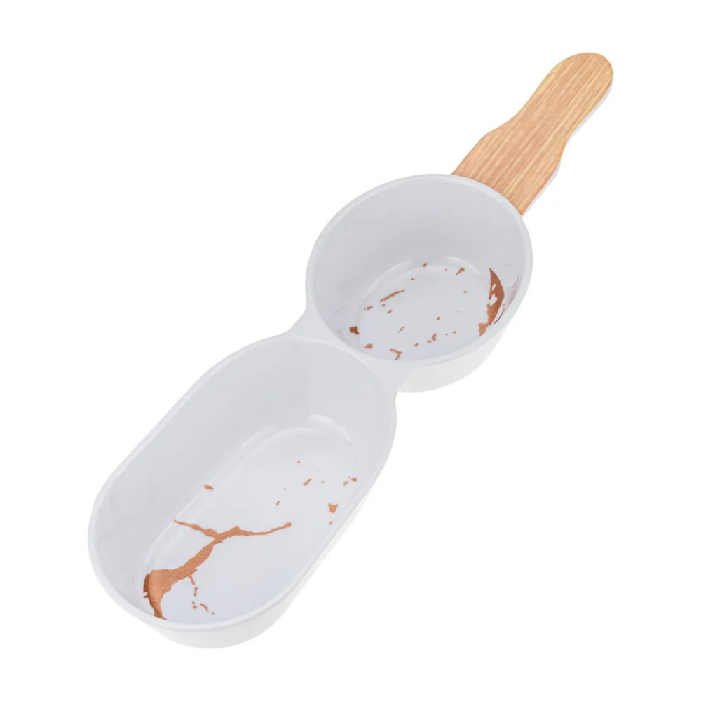 Travessa de Melamina Dupla 36x10cm Weck Marmorizada