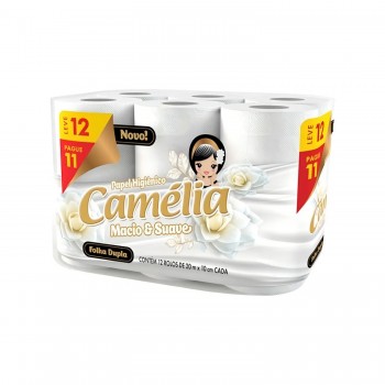Papel Higiênico Folha Dupla Camélia c/12 rolos 20 metros