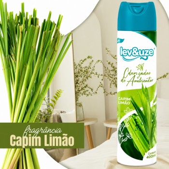 Aromatizador Aerossol Lev&Uze 400mL Capim Limão
