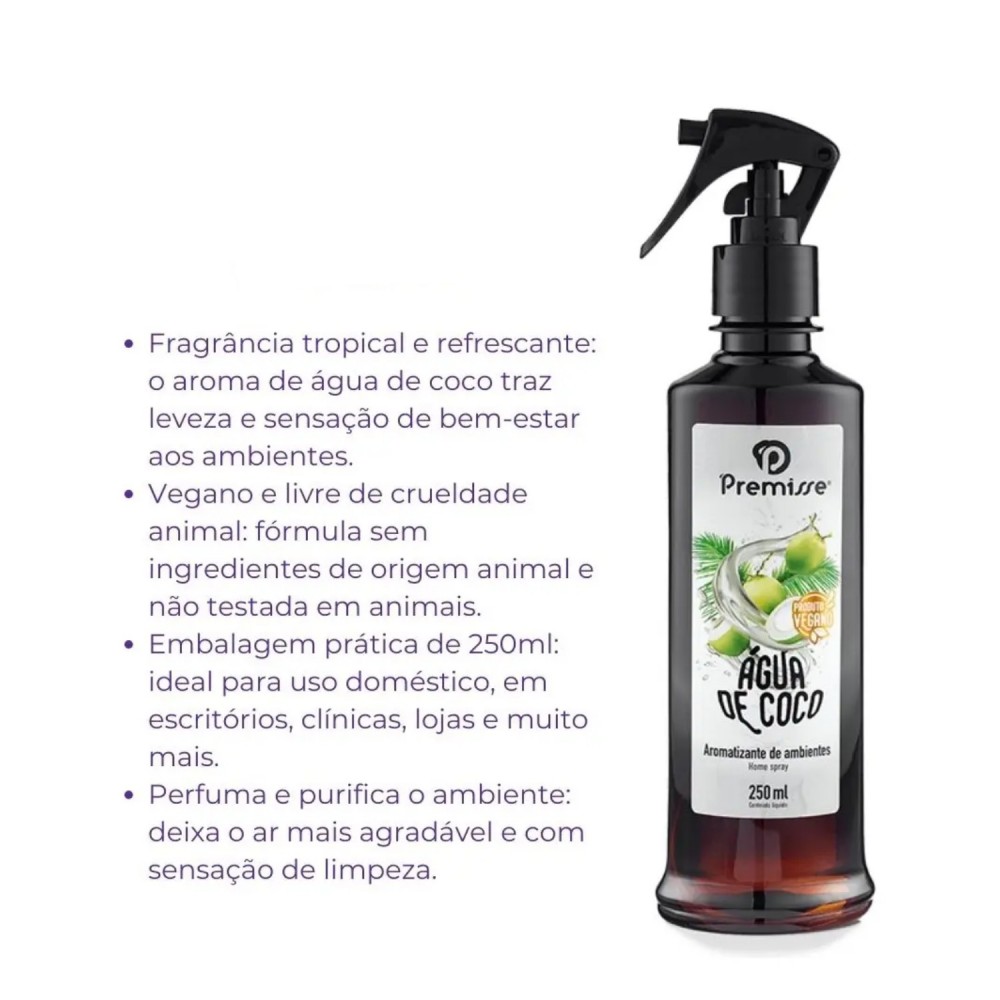 Odorizador Home Spray Vegano Premisse Água de Coco 250mL