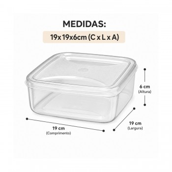 Pote Quadrado 1300mL Belmount