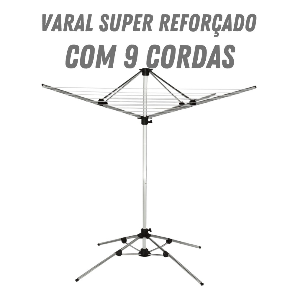 Varal de Chão de Alumínio Giratório Sanches 