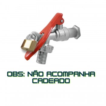 Torneira Esfera para Jardim 3/4" Super Metais com Furo para Cadeado