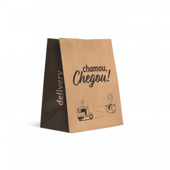 Saco de Papel Kraft Liso Delivery Vabene 32x18cm com 50un. 