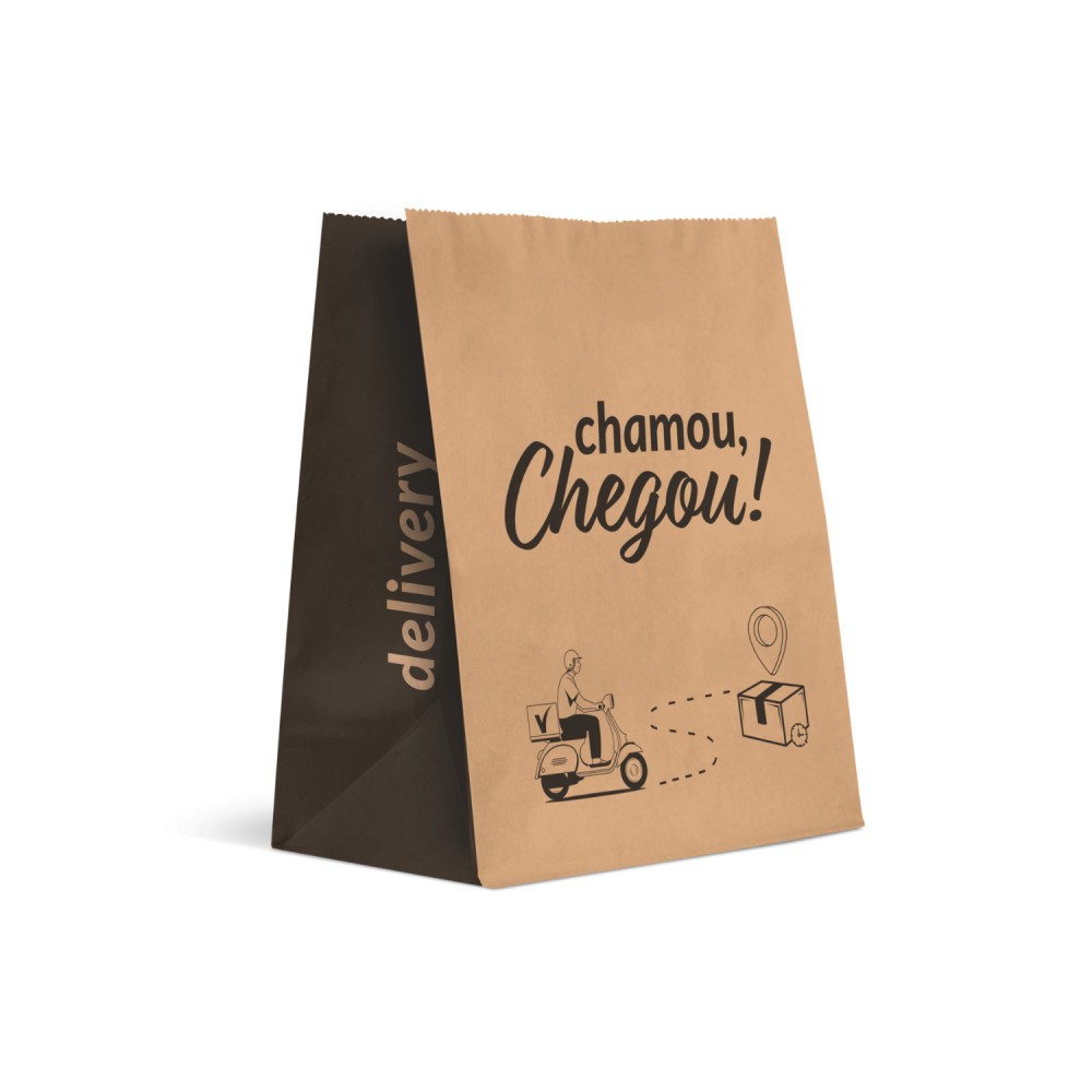 Saco de Papel Kraft Liso Delivery Vabene 32x22cm com 50un. 
