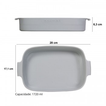 Travessa de Porcelana Retangular Germer 28x17,1cm Branca