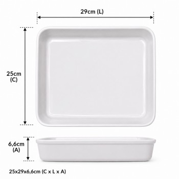 Cuba Porcelana 1/2 Gourmet Germer 25x29x6,6cm 3088mL Branca