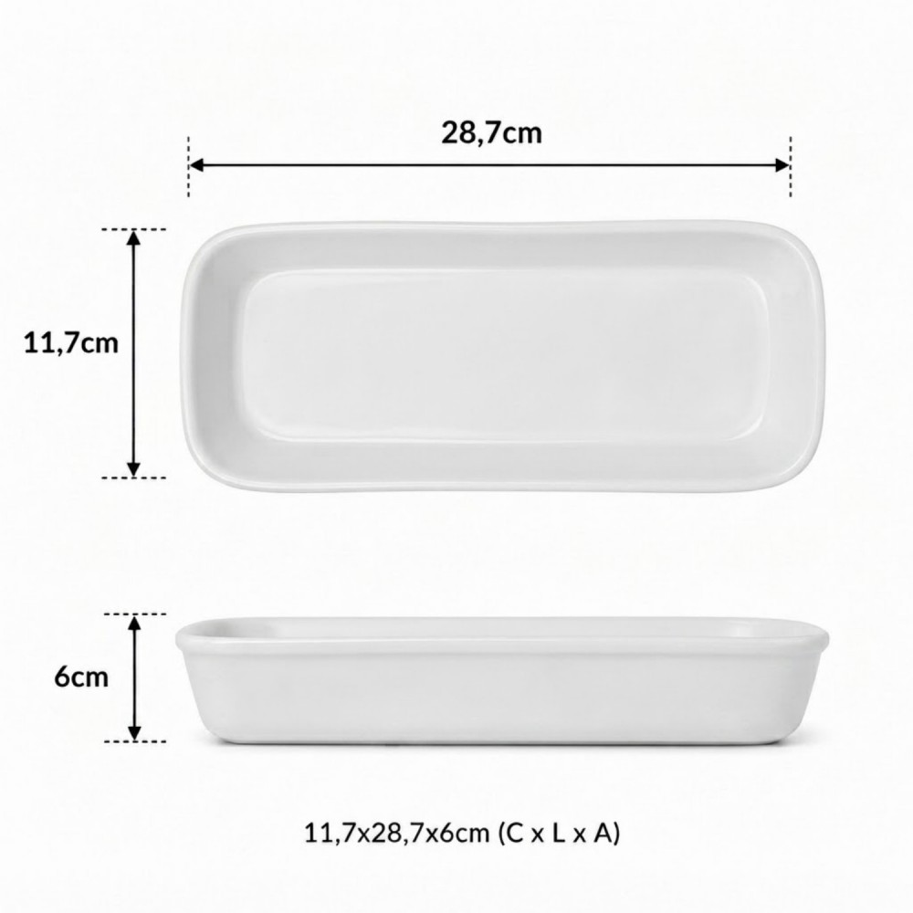 Cuba Porcelana 2/8 Gourmet Germer 11,7x28,7x6cm 1252mL Branca