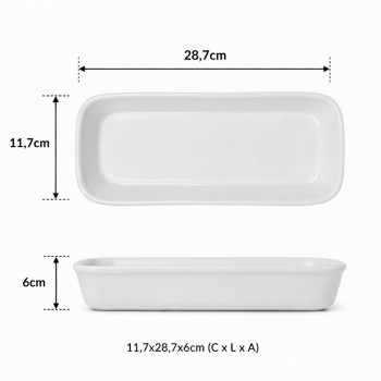 Cuba Porcelana 2/8 Gourmet Germer 11,7x28,7x6cm 1252mL Branca