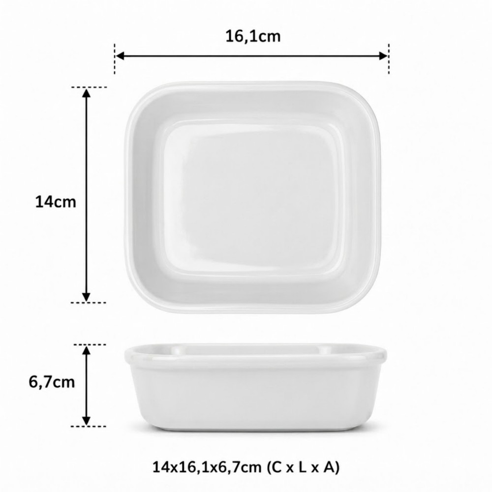 Cuba Porcelana 1/6 Gourmet Germer 14x16,1x6,7cm 836mL Branca