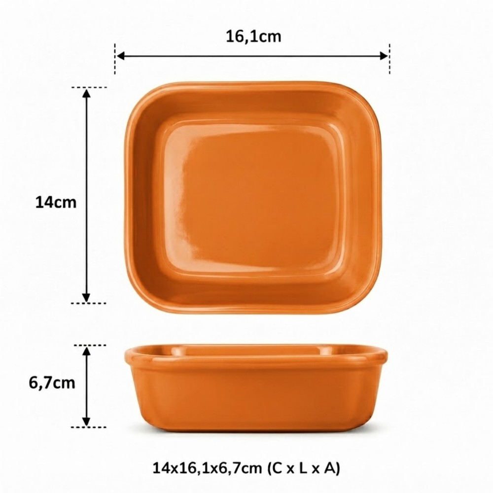 Cuba Porcelana 1/6 Gourmet Germer 14x16,1x6,7cm 836mL Laranja