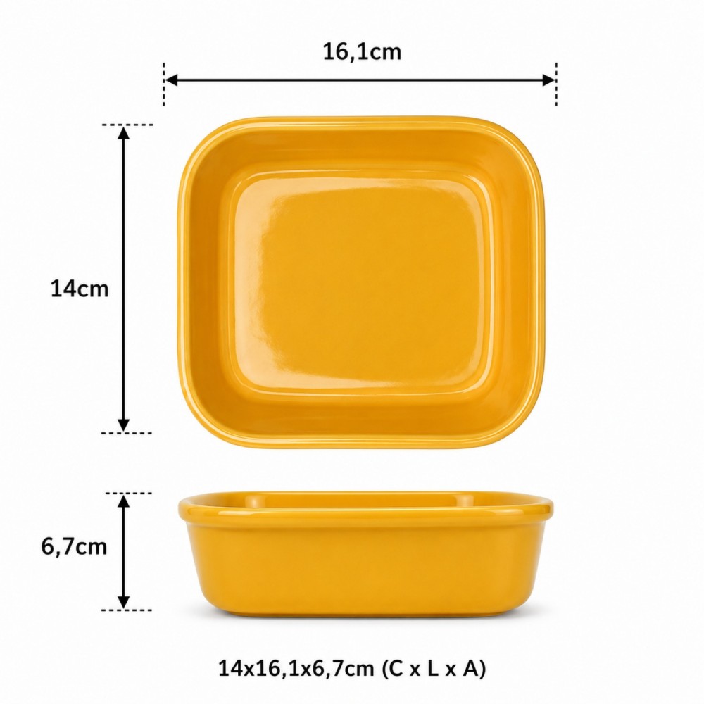 Cuba Porcelana 1/6 Gourmet Germer 14x16,1x6,7cm 836mL Amarelo