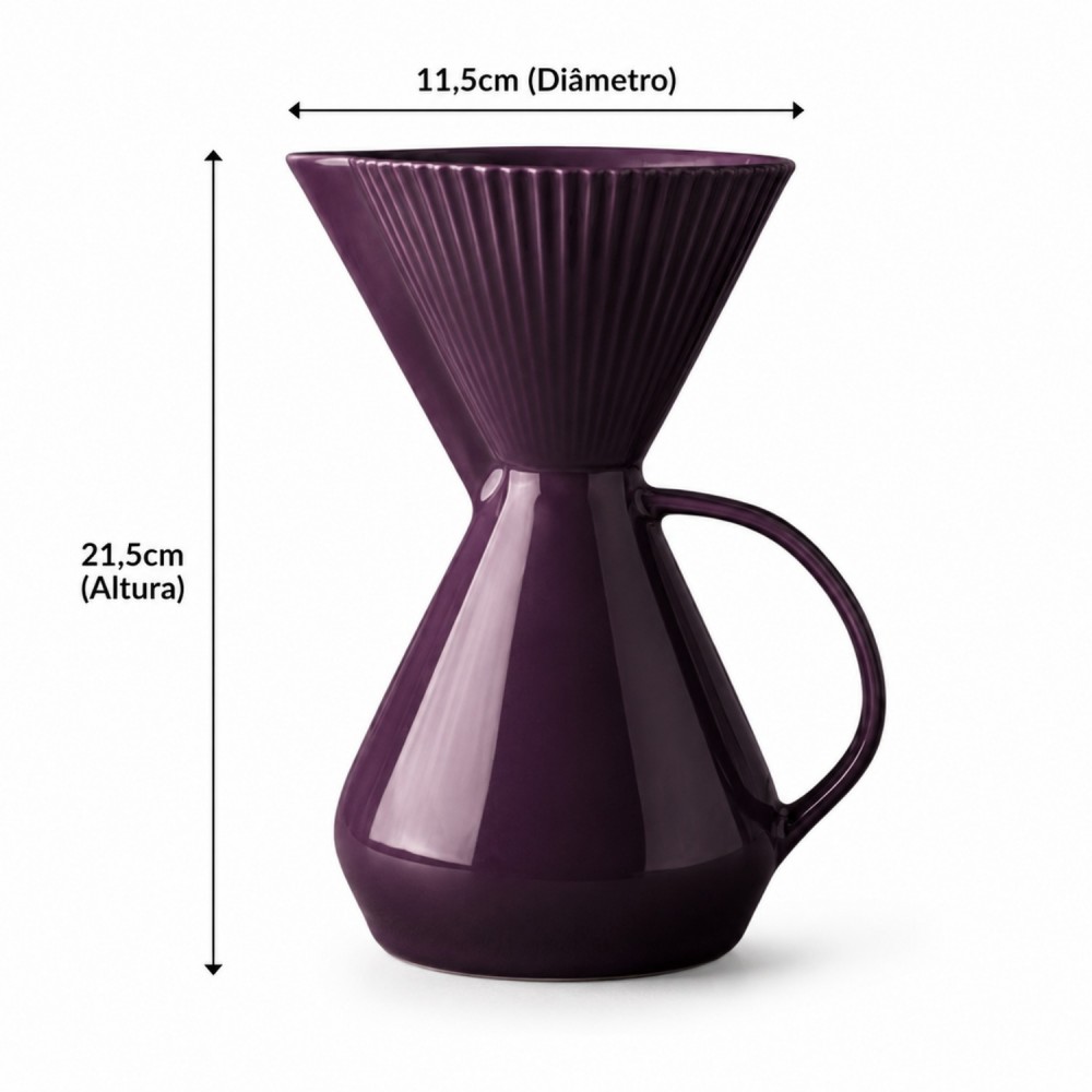 Bule de Porcelana com Porta Filtro Germer Ameixa