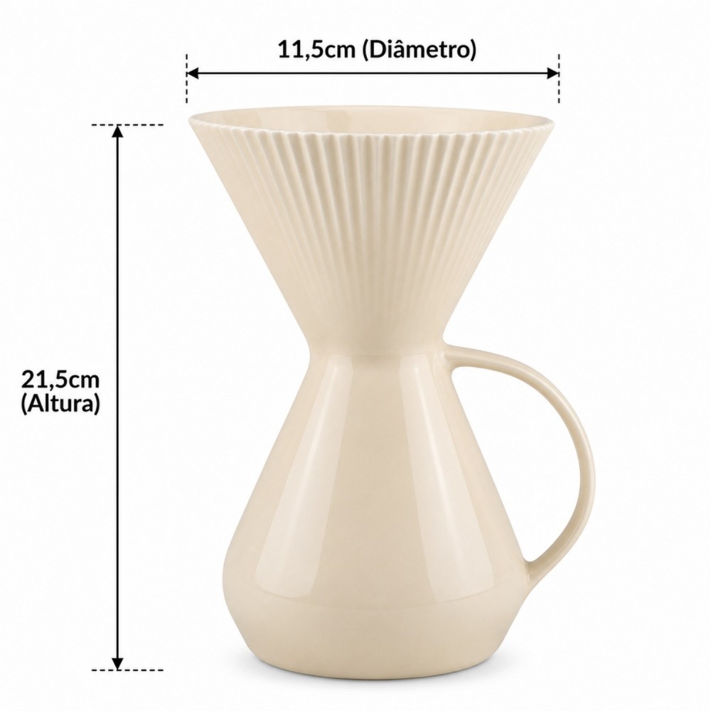 Bule de Porcelana com Porta Filtro Germer Marfim