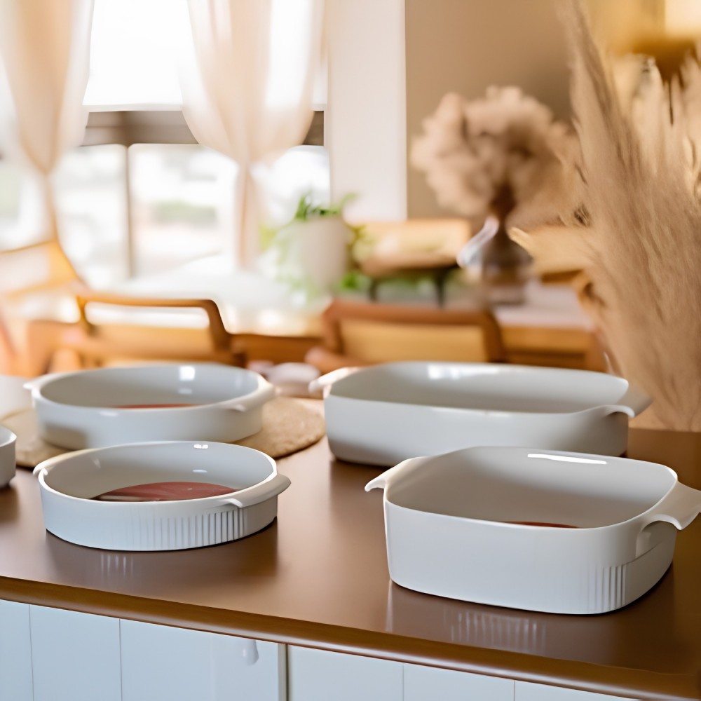 Travessa de Porcelana Retangular Germer 30X21cm Branco