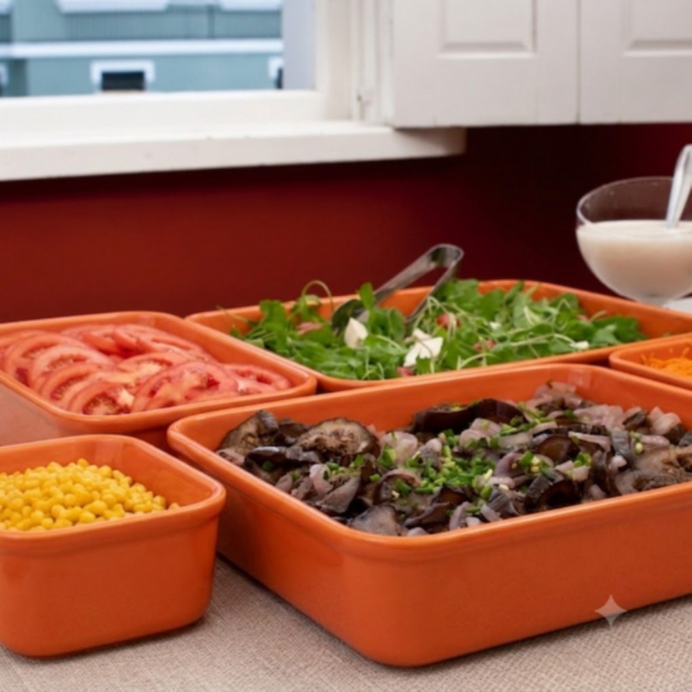 Cuba Porcelana 1/6 Gourmet Germer 14x16,1x6,7cm 836mL Laranja