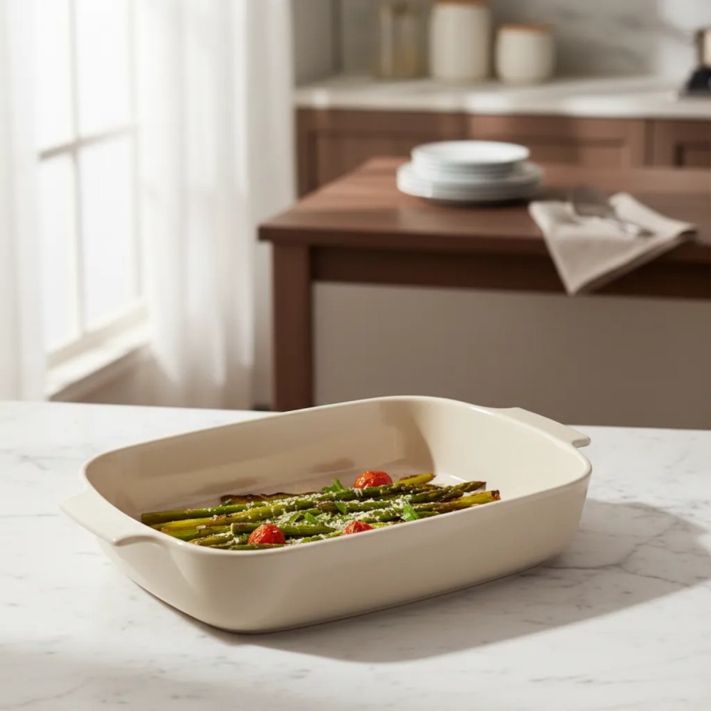 Travessa de Porcelana Retangular Germer 30X21cm Marfim