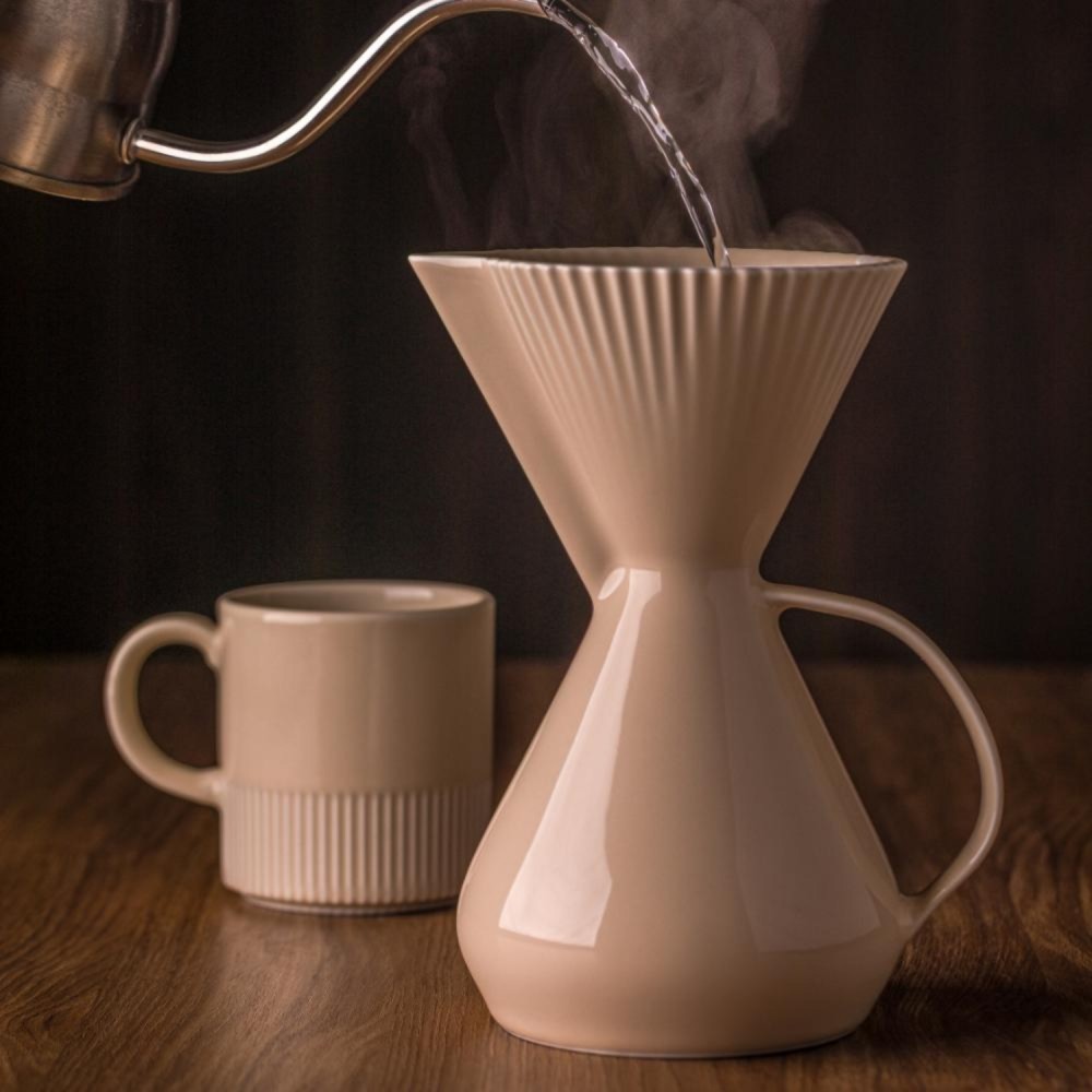 Bule de Porcelana com Porta Filtro Germer Marfim