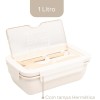 Pote para Marmita Hermética com Talhares 1,1L Lyor Off White
