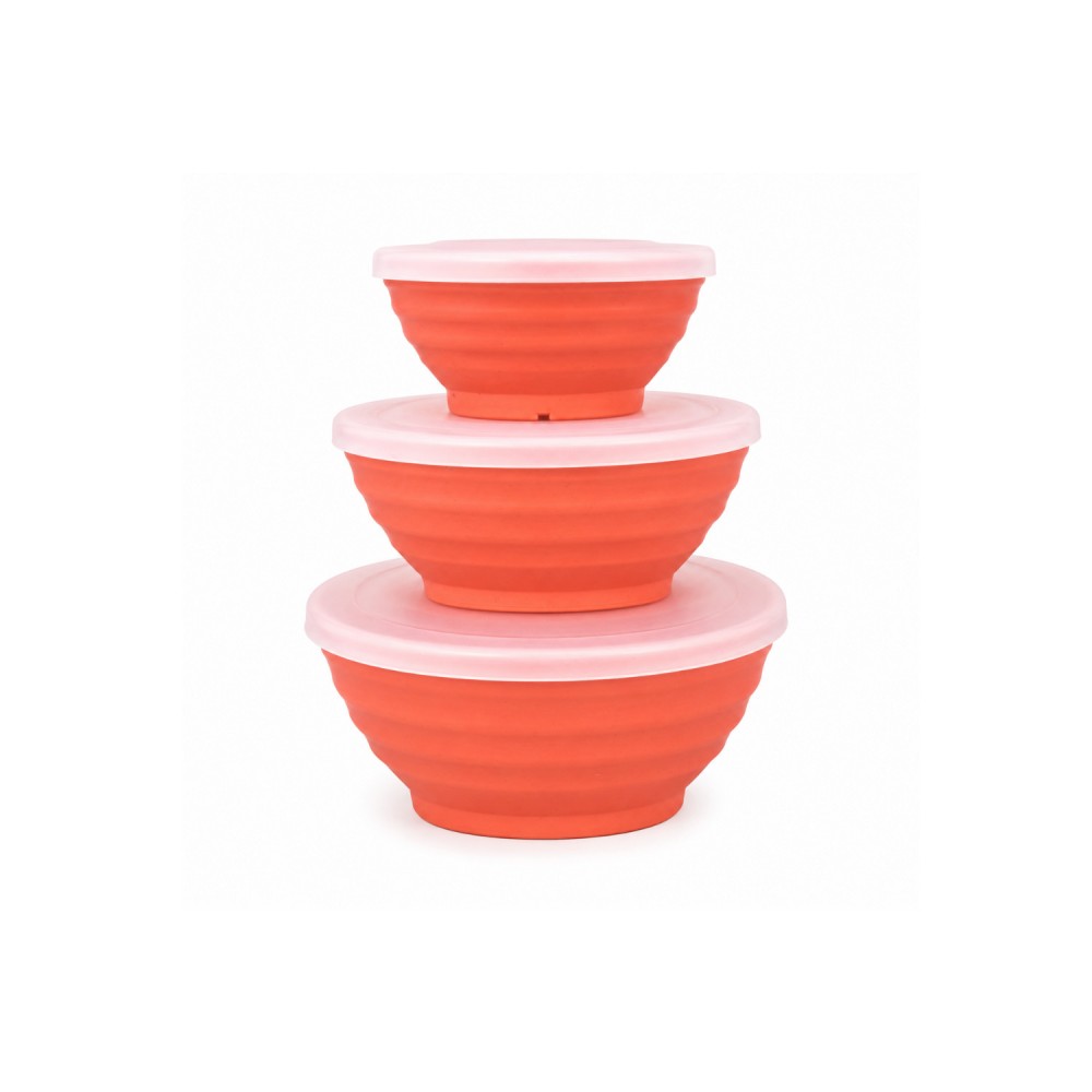 Conjunto 3 Bowl Quadrados com Tampa Stripes Lyor