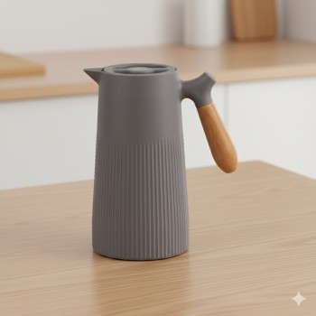 Garrafa Térmica Botão Luma 1L Mori Cinza