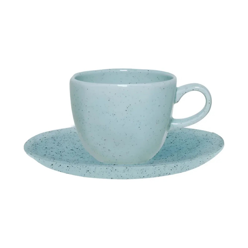 Xícara Louça c/ Pires 220mL Oxford Ryo Blue Bay