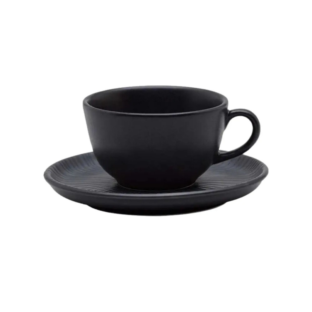 Xícara Louça c/ Pires 220mL Oxford Preto Onix