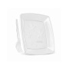 Kit Festa Descartável Cristal Plastilânia 10 Pratos 15cm + 10 Garfos