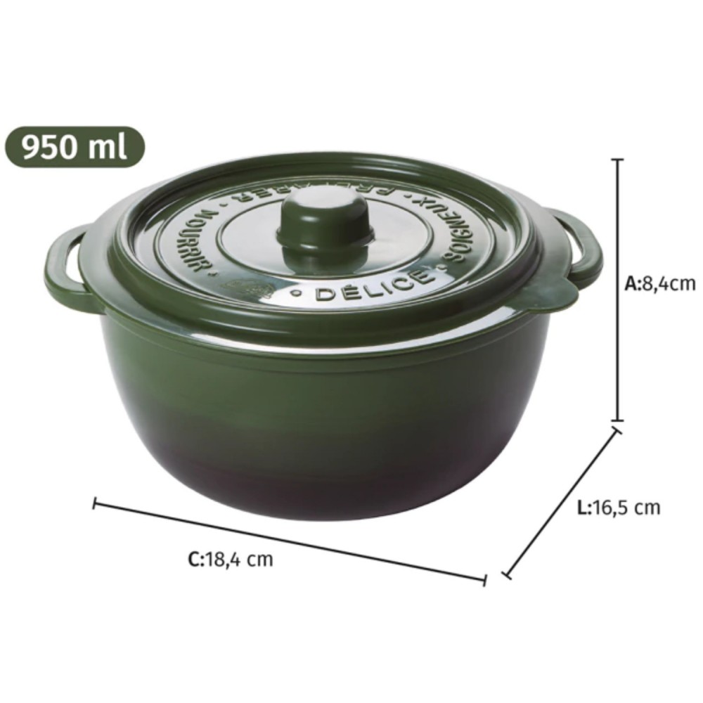 Pote Redondo 950mL Plasútil Supreme Verde