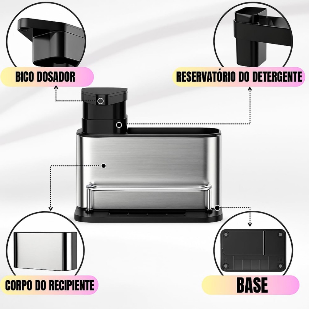 Dispenser para Detergente Inox Powermaid