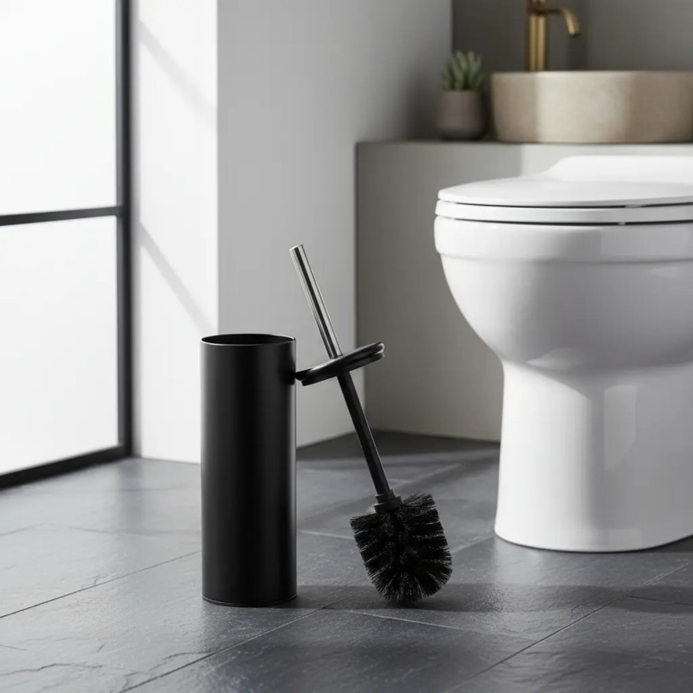 Escova Sanitária com Suporte Powermaid Matte Preta