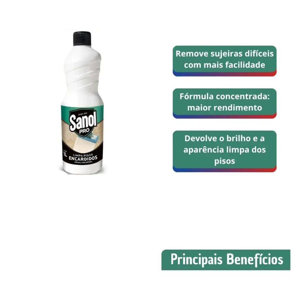 Limpador de Pisos Encardidos Sanol Pro 1L