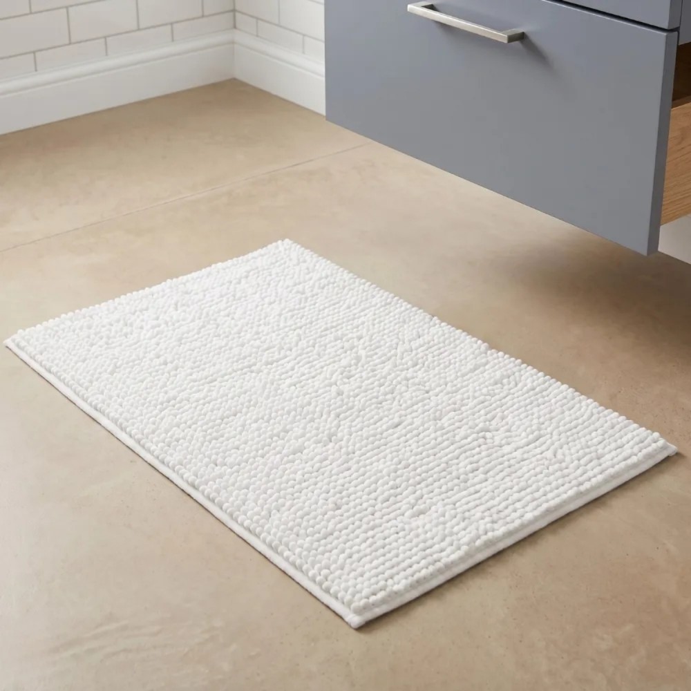 Tapete de Microfibra 50x70cm Joy Branco Kapazi Popcorn
