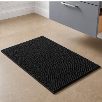 Tapete de Microfibra 50x70cm Joy Preto Kapazi Popcorn
