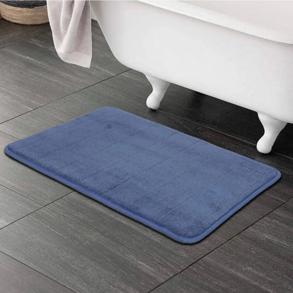 Tapete de Banheiro Antiderrapante 40x60cm Nuvem Azul Claro Kapazi