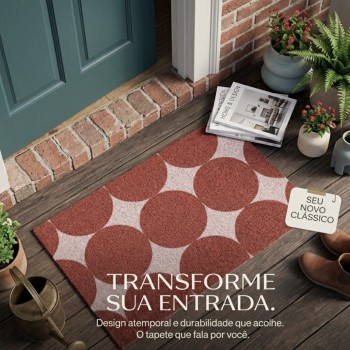 Tapete Capacho Vinil 50x80cm Kapazi Home Círculos 