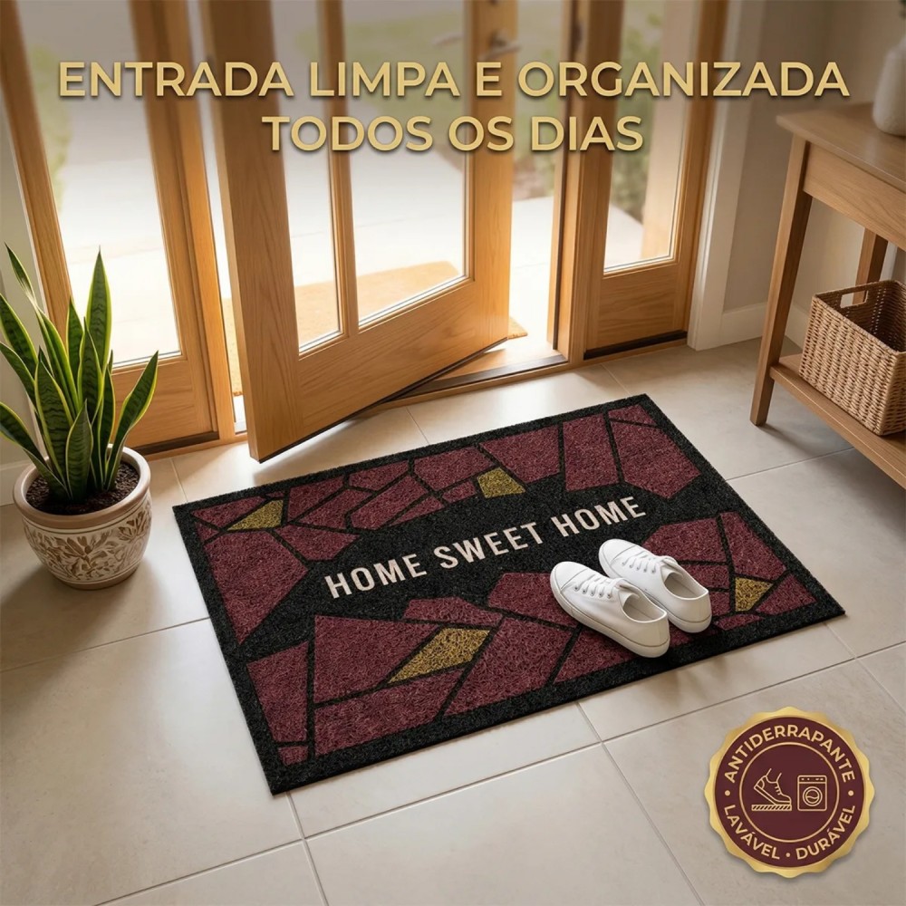 Tapete Capacho Vinil 50x80cm Kapazi Home Mosaic