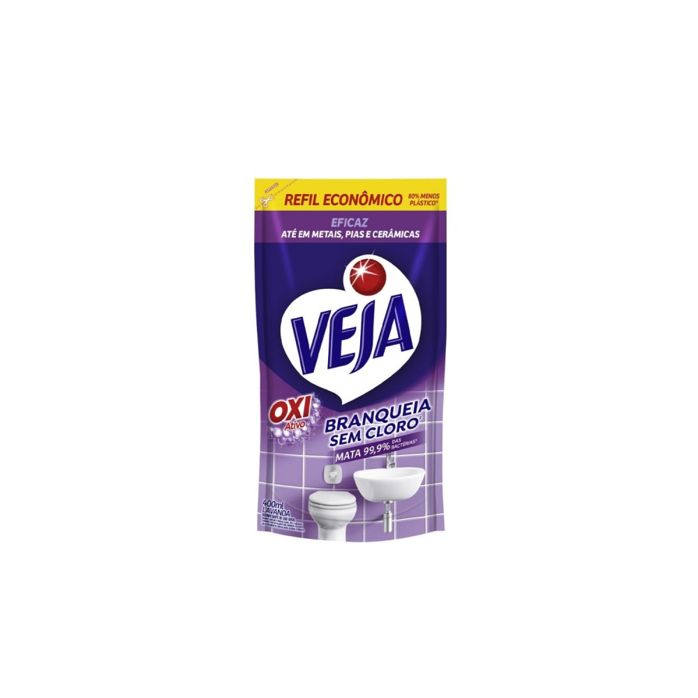 Limpador Banheiro Tira Limo Veja Antibac Oxi Lavanda 400mL Refil
