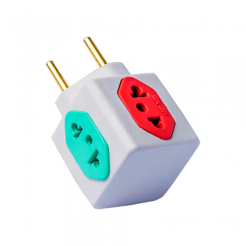 Adaptador de Tomada Benjamin 2 Pinos 10A Cubo TEM