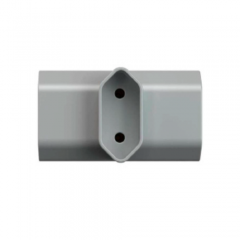 Adaptador de Tomada Benjamin 2 Pinos 10A Mec Tronic Cinza