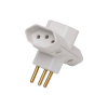 Adaptador de Tomada Benjamin 3 Pinos 10A Mec Tronic Cinza