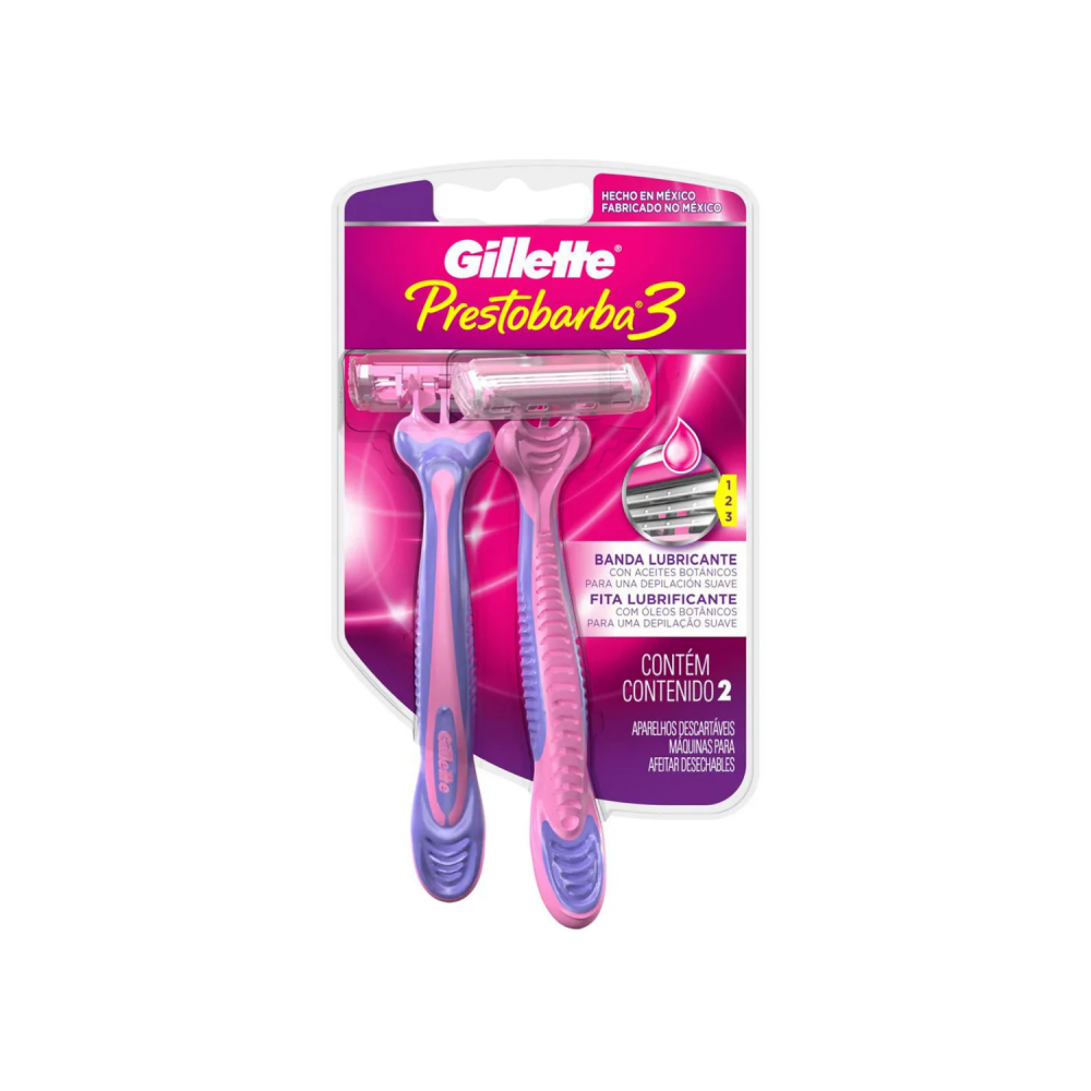 Aparelho de Barbear Gillette Prestobarba3 Feminino 2un