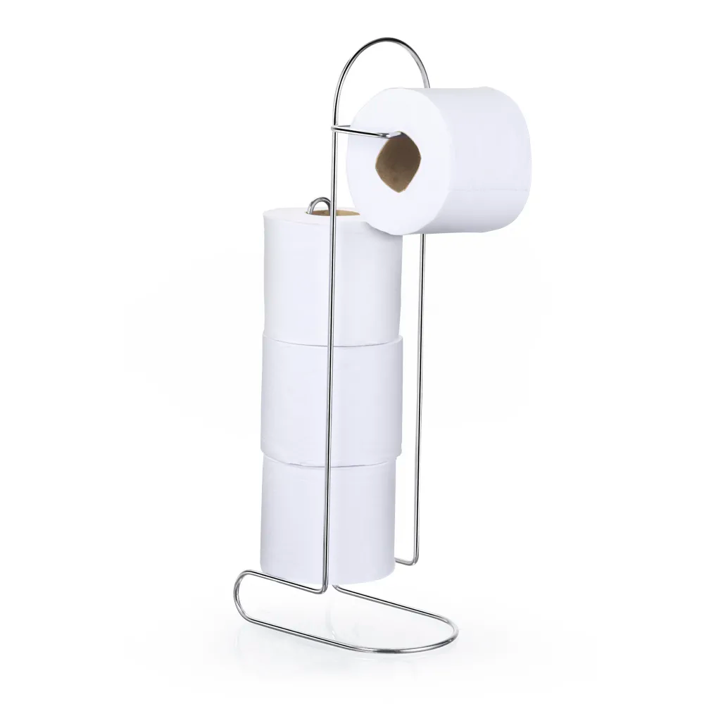 Porta Papel Higiênico de Chão Cromado Arthi