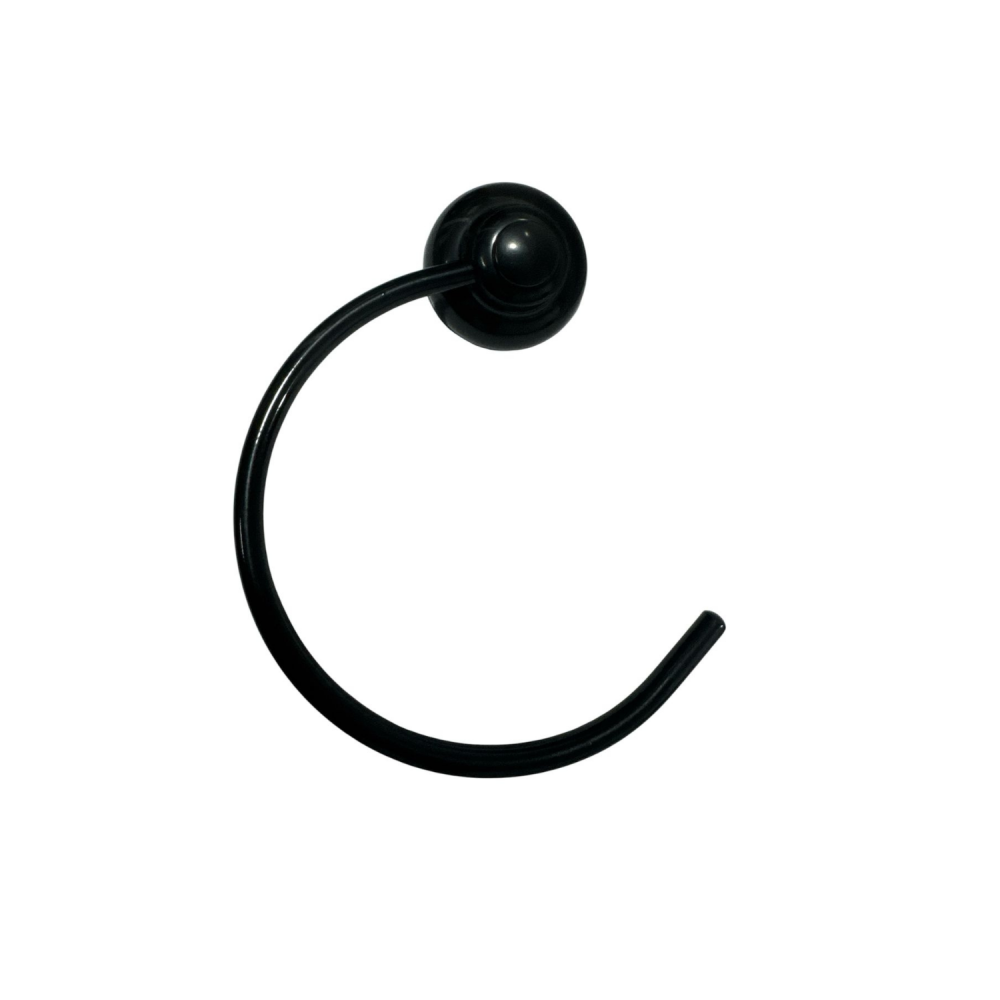 Porta Toalha de Parede Argola Alupox Black Design